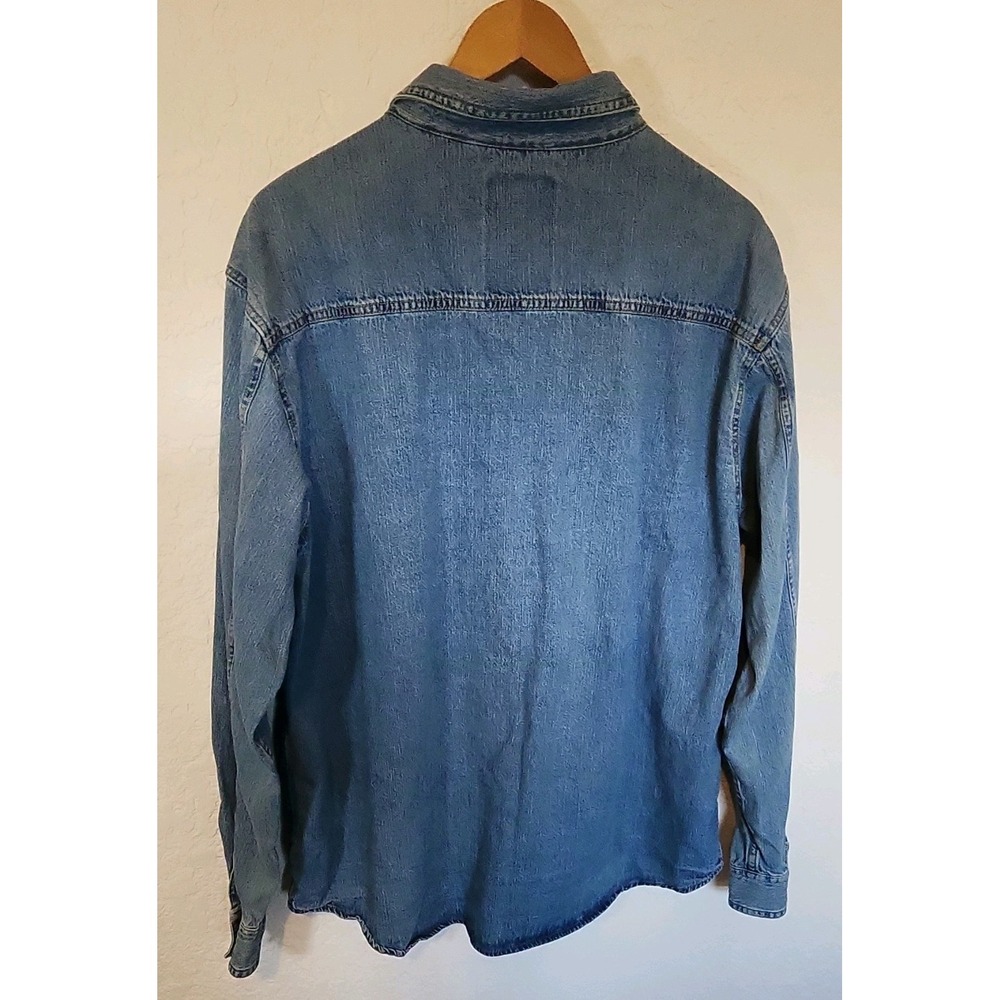 Levi Classic Worker Denim Shirt Men XXL Two Horse Selvege Collar Blue Button Up - Picture 7 of 7